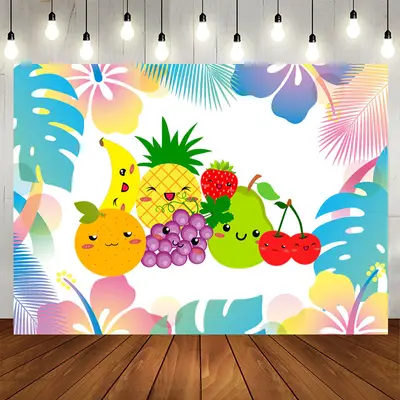 Aperturee Sweet Furit Summer Leaves Party Event Backdrop