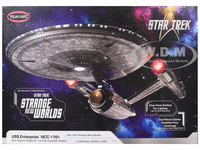 Skill 2 Model Kit USS Enterprise NCC-1701 Spacecraft Star Trek: Strange New Worlds (2022-Current) TV Series 1/1000 Scale Mo...