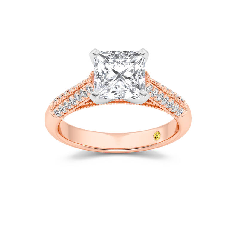 Storm Knife Edged Cathedral Princess Cut Lab Grown Diamond Engagement Ring | Rose Gold 1 1/5 - 4 1/3 CT. TW.
