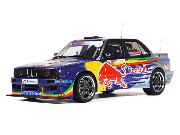 2023 BMW E30 V8 Drift Red Bull Driftbrothers Blue and Silver with Graphics Limited Edition to 3000 pieces Worldwide 1/18 Mo...