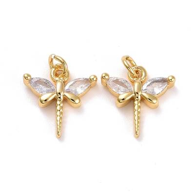 Brass Micro Pave Cubic Zirconia Pendants