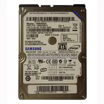 0TX981 Dell 40GB 5400RPM SATA 1.5Gb/s 2MB Cache 2.5-Inch Hard Drive
