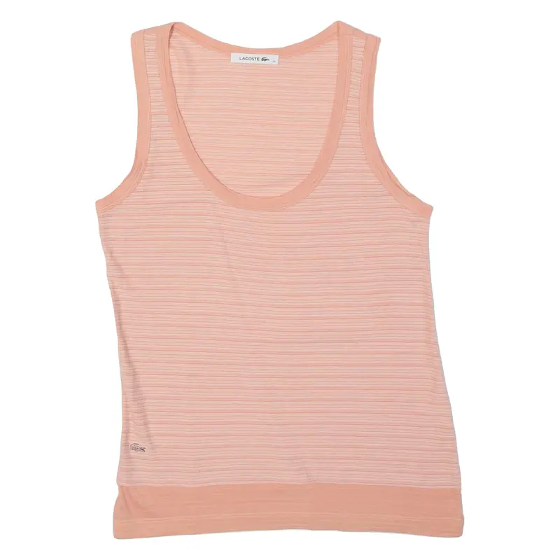 LACOSTE Striped Womens Vest Pink Sleeveless S