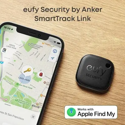 eufy Security by Anker SmartTrack Link (Black, 1-Pack), Android not Supported, Works with Apple Find My (iOS only), Key Finde...