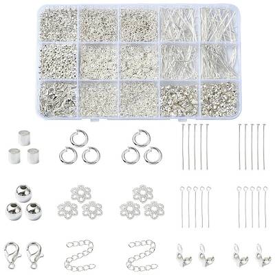 DIY Iron Eye Pin & Flat Head Pins & Bead Caps & Bead Tips Jewelry Making Findings Kits