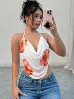 Women's Floral Print Cami Top, Casual Elegant Sleeveless Top for Summer, Women's Clothing for Daily Wear, Tank Tops, Womenswe...