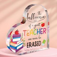 Universal Acrylic Heart Shaped Home Decor Desktop Ornaments, Letter Pattern Acrylic Plaque for Teachers, Acrylic Plaque Sign ...
