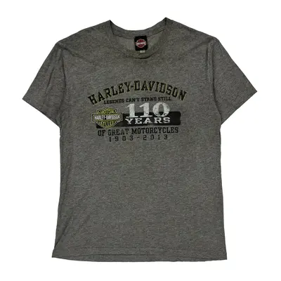 Canada Harley Davidson Graphic T-Shirt - XL Grey Polyester Blend