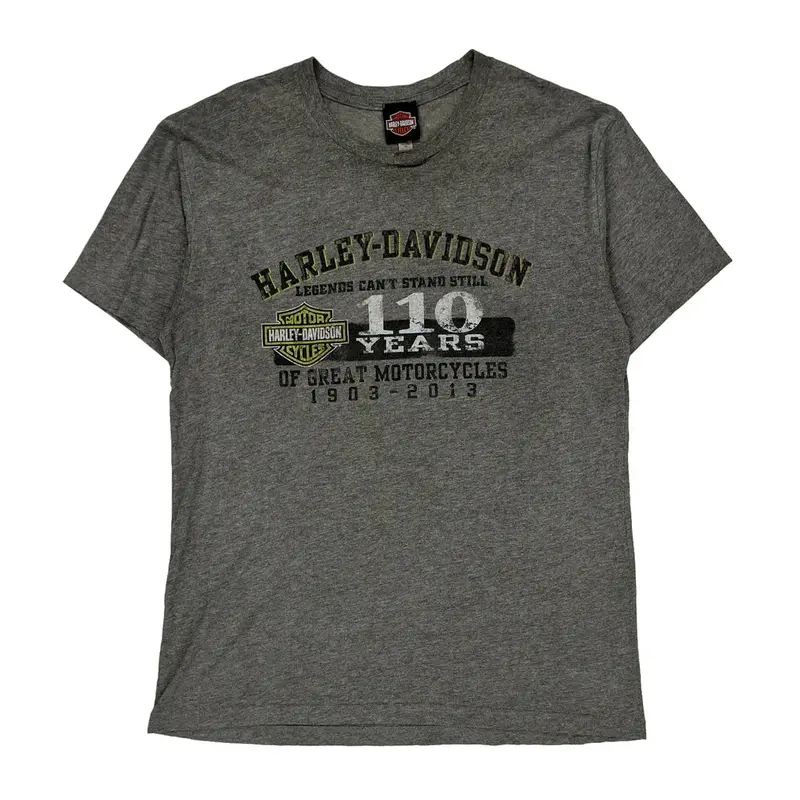 Canada Harley Davidson Graphic T-Shirt - XL Grey Polyester Blend