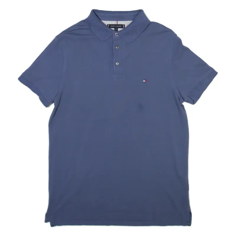TOMMY HILFIGER Slim Fit Mens Polo Shirt Blue L