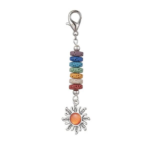 Sun Alloy & Cat Eye Pendant Decoration