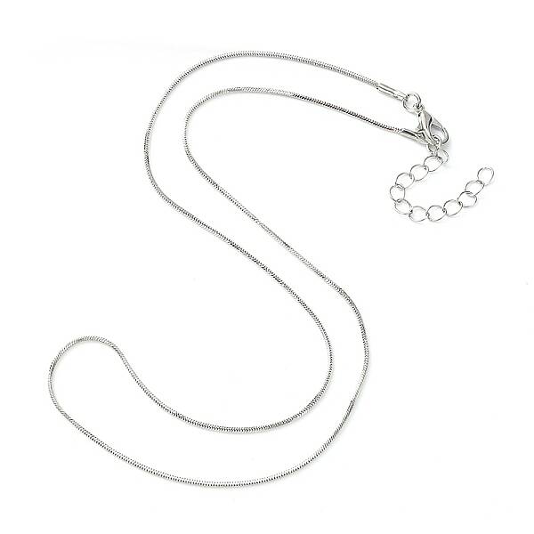 Brass Square Snake Chain Necklace for Men Women
