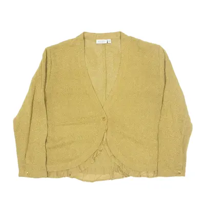 MASAI Frills Overcoat Knit Jacket Gold 90s Womens S