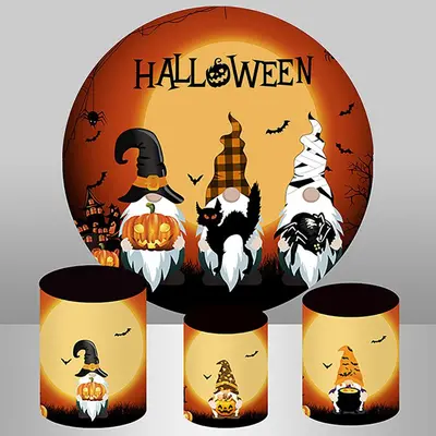 Aperturee Round Faceless Doll Happy Halloween Backdrop For Party | Halloween Baby Shower | Halloween Baby Shower Ideas | Boy ...