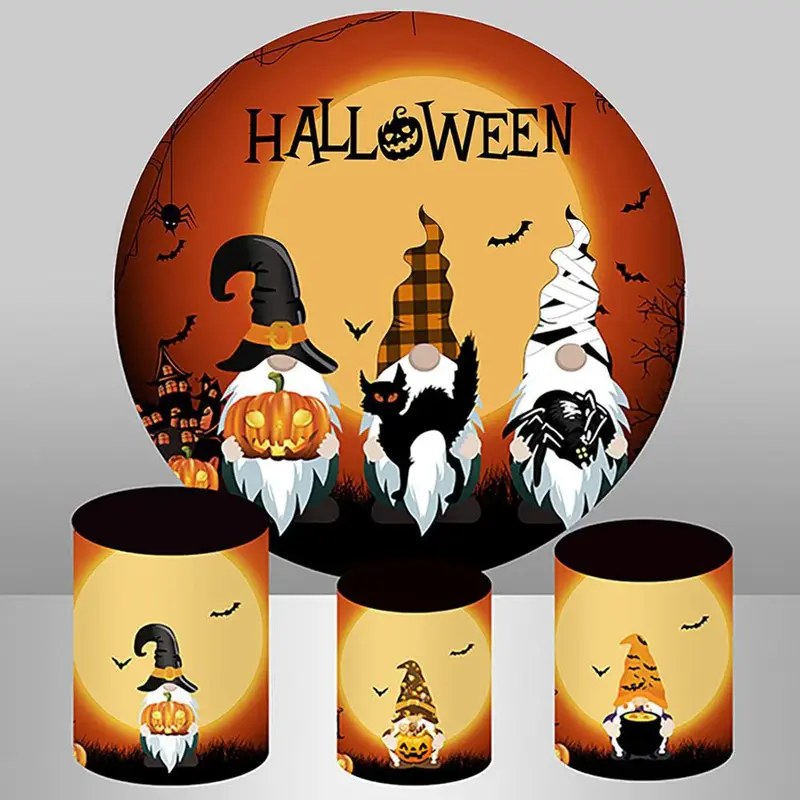 Aperturee Round Faceless Doll Happy Halloween Backdrop For Party | Halloween Baby Shower | Halloween Baby Shower Ideas | Boy ...