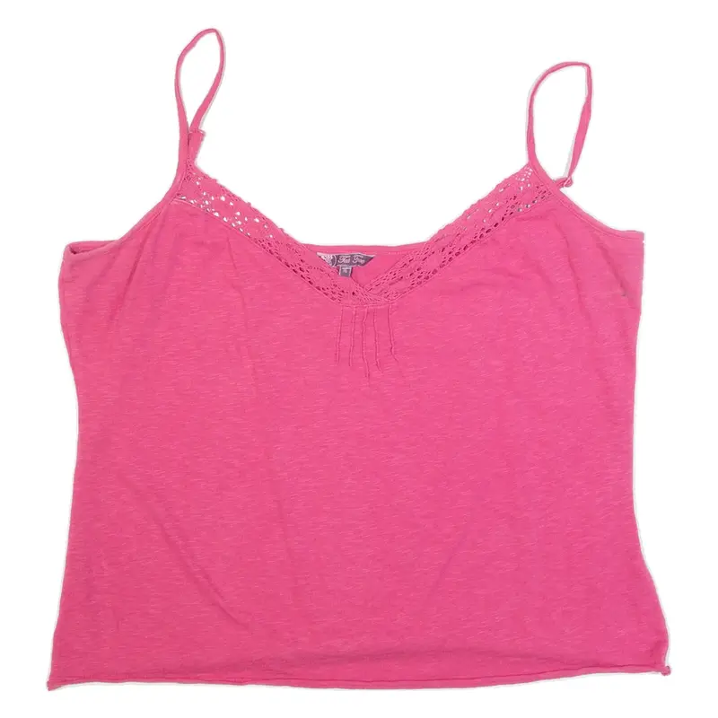 FAT FACE Womens Camisole Top Pink V-Neck Sleeveless UK 18