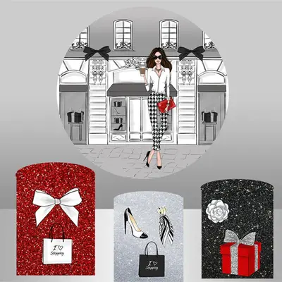 Aperturee Shopping Fashion Girl Birthday Round Backdrop Kit | Birthday Round Backdrop Cover | Birthday Backdrop Ideas | Round...