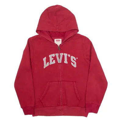 LEVI'S Boys Red Hoodie Full Zip 12-13Y