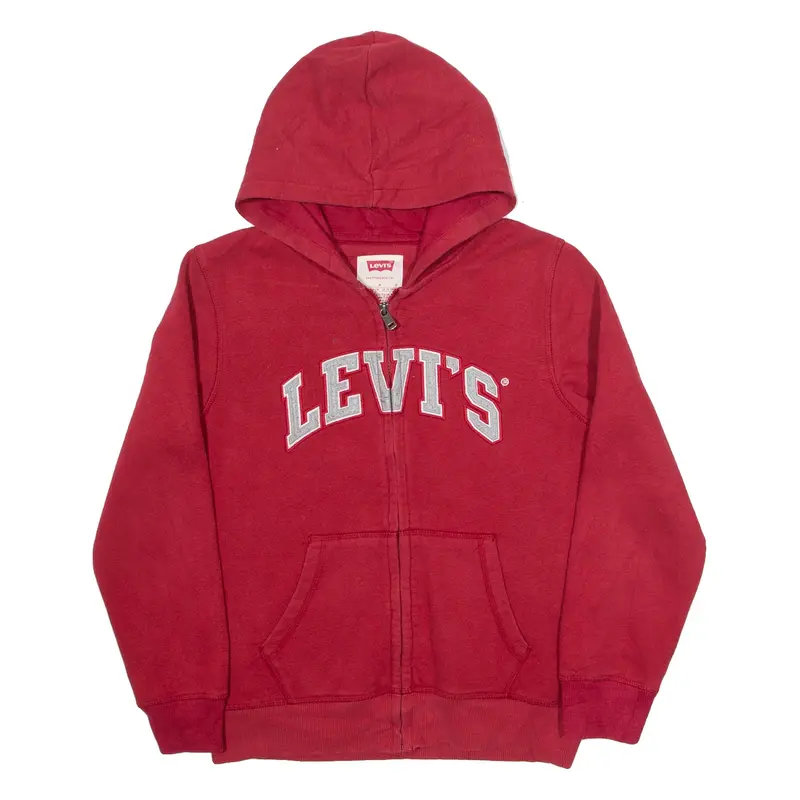 LEVI'S Boys Red Hoodie Full Zip 12-13Y