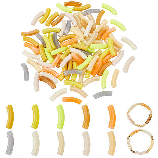 100Pcs 10 Styles Opaque Acrylic Beads