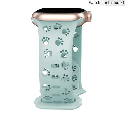 Hollow Out Dog Paw Design Watch Band, Soft Silicone Watch Band, Fashion Wearable Accessories Compatible with Apple iWatch Ser...
