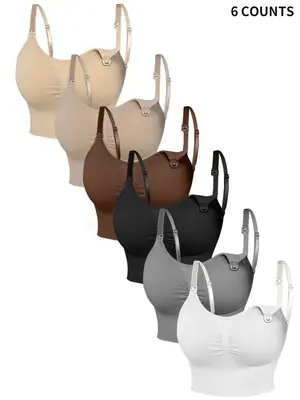 Maternity Bra, Solid Color Prenatal Removable Breast Chest Pads Nursing Bra, Maternity Prenatal Underwear for Pregnancy & Pos...