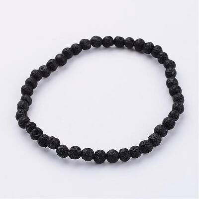 Natural Lava Rock Beaded Stretch Bracelets