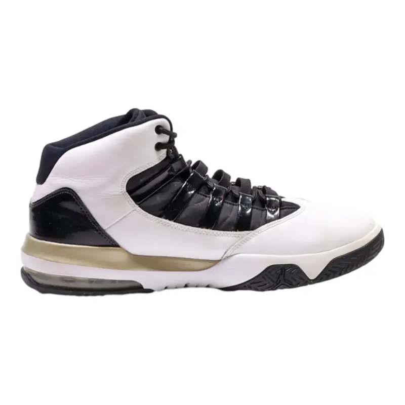 AIR JORDAN High Top Trainers White Leather Mens UK 10