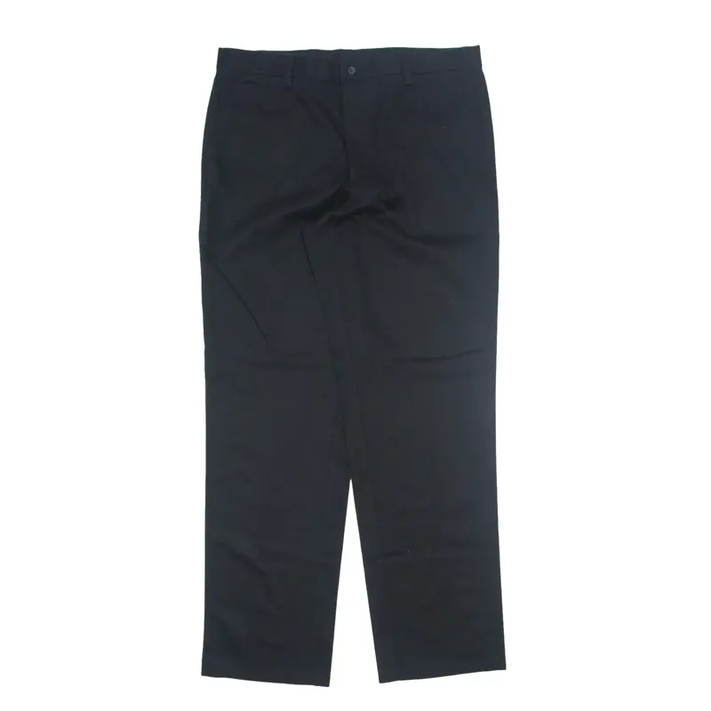 DOCKERS Flat Front Khaki Trousers Black Classic Straight Mens W36 L24