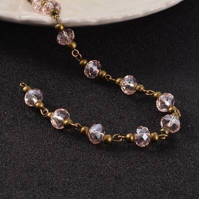 Handmade Glass Beaded Chains for Necklaces Bracelets Making
