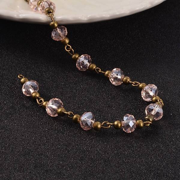 Handmade Glass Beaded Chains for Necklaces Bracelets Making