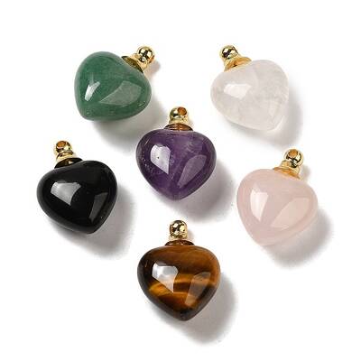 Natural Mixed Gemstone Perfume Bottle Pendants