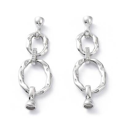 Rack Plating Brass Pave Clear Cubic Zirconia Fold Over Clasps