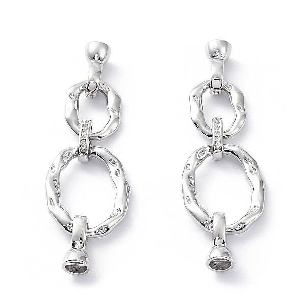 Rack Plating Brass Pave Clear Cubic Zirconia Fold Over Clasps