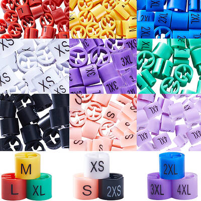 234Pcs 9 Colors 2XS-4XL Plastic Clothing Trouser Size Markers