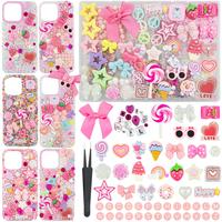 1430 Pcs Junk Phone Case Decoration Kit with Kawaii Candy Bow, Charms for Customizing Cases, Letter Beads, Nail Accessories, ...