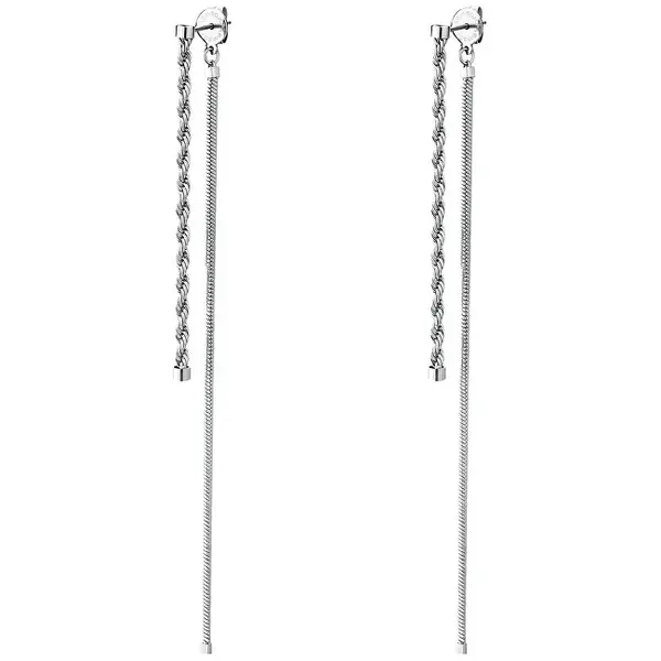 Brosway Essential BNL08 2 in 1 Long Steel Earrings - Length: 10 cm