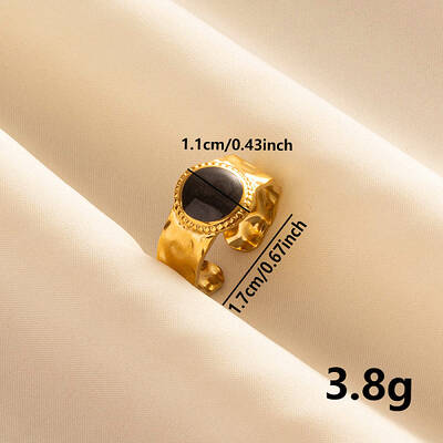 Stylish 304 Stainless Steel Enamel Cuff Ring