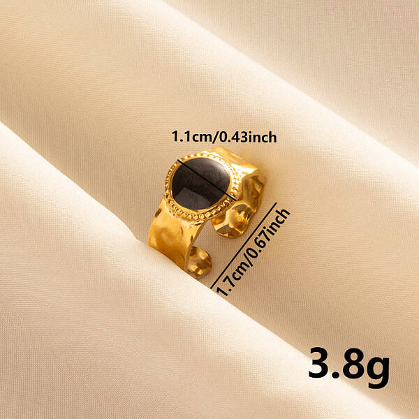 Stylish 304 Stainless Steel Enamel Cuff Ring
