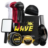 Strong Hold Wave Pomade Gel for Men - Easy Wash 360 Wave Cream, Moisturize , Silky Shine, Brush & Durag Cap Set Haircare Nour...
