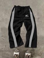 Men's Camo & Striped Print Straight Leg Sweatpants, Regular Fit Casual Street Comfy Pants for Daily Wear, Men's Bottoms for S...