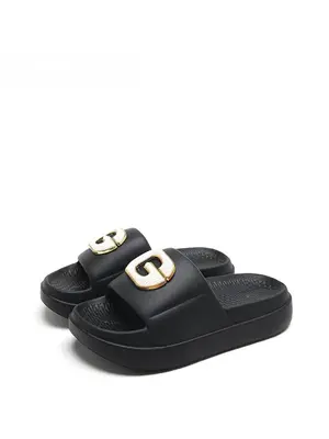 Women's Casual Letter Patched Design Slides, 1 Pair Soft Comfortable Home Slippers, Non-slip Slippers for Indoor & Outdoor We...