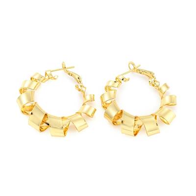 Rack Plating Brass Twist Spiral Hoop Earrings