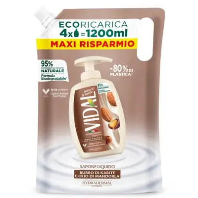 Vidal Eco-Recharge Liquid Soap 1200 ml Shea Butter