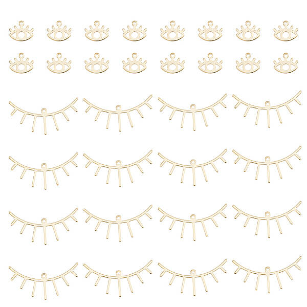 32Pcs 2 Style Brass Pendants
