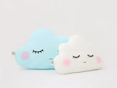 Set of 2 Pillows - Large Cloud Pillow and Small Cloud Pillow (8 colors)