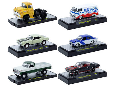 Auto Meets Set of 6 Cars IN DISPLAY CASES Release 93 Limited Edition 1/64 Diecast Model Cars by M2 Machines
