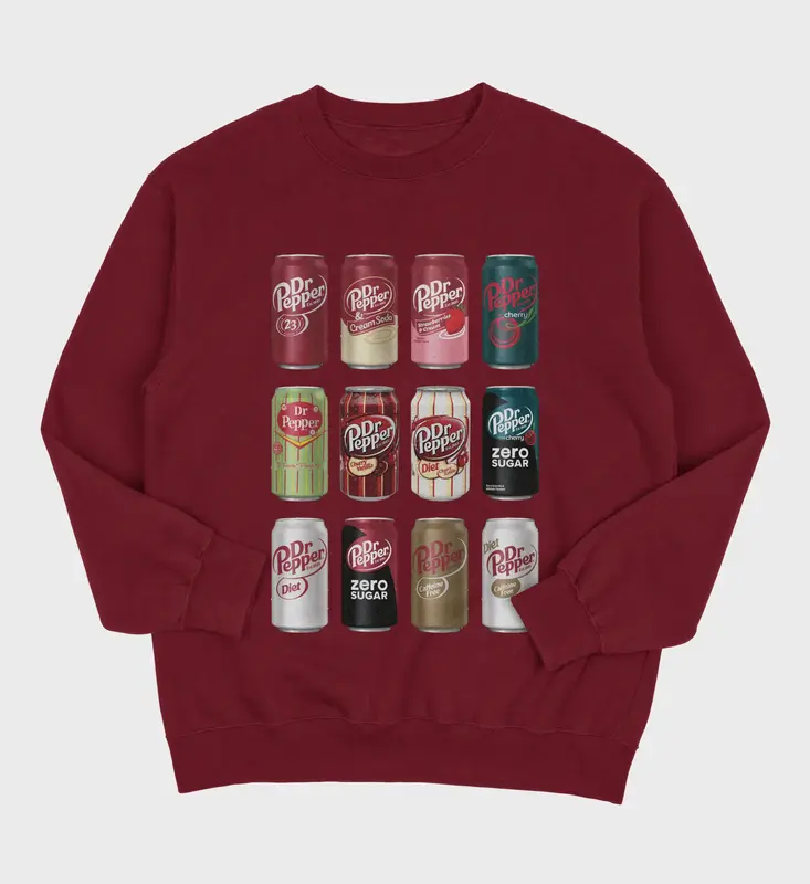Dr. Pepper Cans Crewneck Sweatshirt and T-Shirt