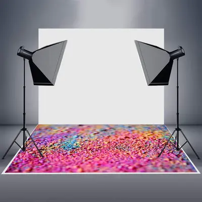 Colorful Pigment Granules Bokeh Rubber Floor Mat - Aperturee