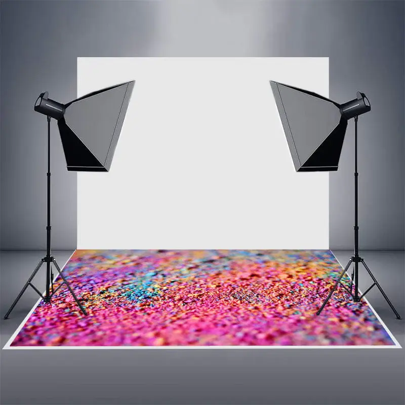 Colorful Pigment Granules Bokeh Rubber Floor Mat - Aperturee
